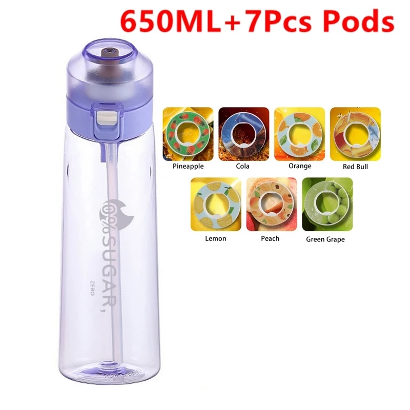 Air Flavored Water Bottle Scent Up Water Cup Sports Water Bottle For Outdoor Fitness Fashion Water Cup With Straw Flavor Pods