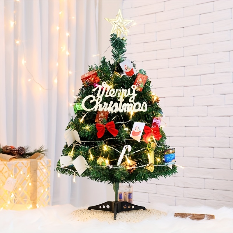Christmas Decorations Christmas Tree 11.81inch/17.72inch/23.62inch Christmas Tree Set With Accessories Bow And Pentagram