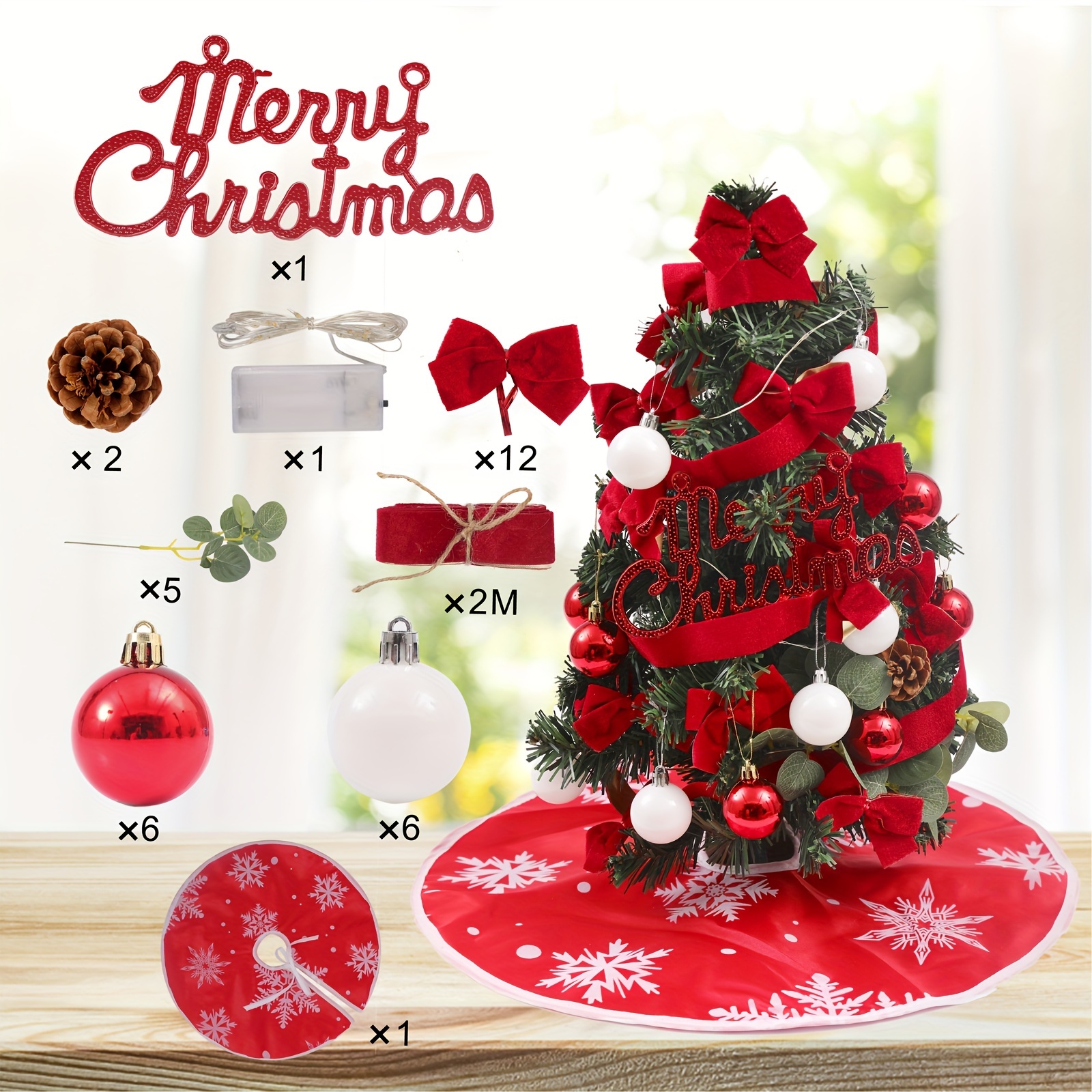 Merry Christmas Desktop Christmas Tree Home Decoration Supplies Small Ornaments 16.54inch Small Mini Christmas Tree Thanksgiving Day Gift