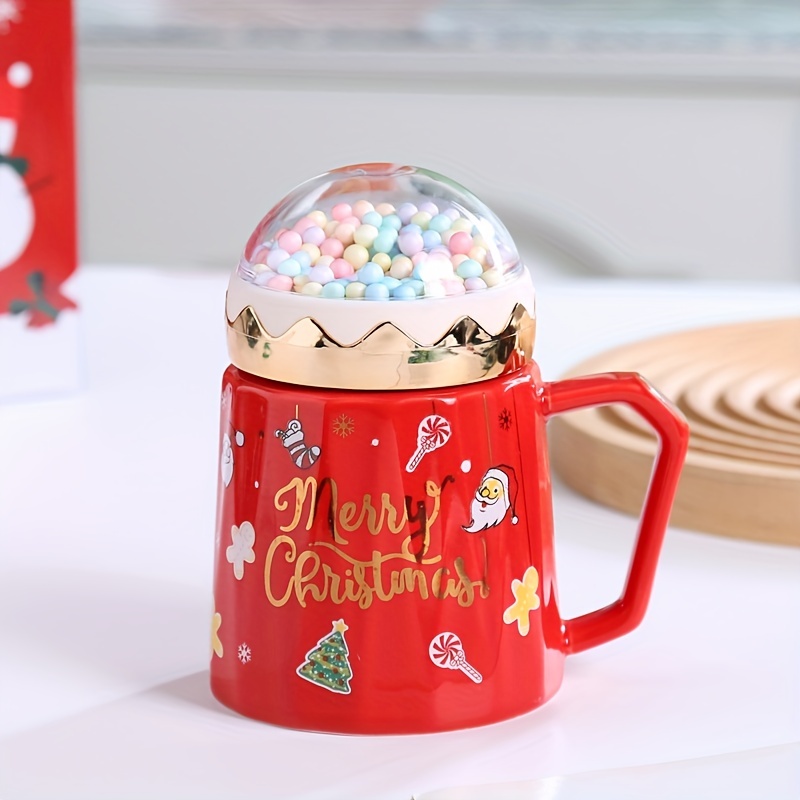 1 Set, Santa Claus Ceramic Cup, Creative Cartoon Coffee Mug, Kawaii Water Bottle, Christmas Gift