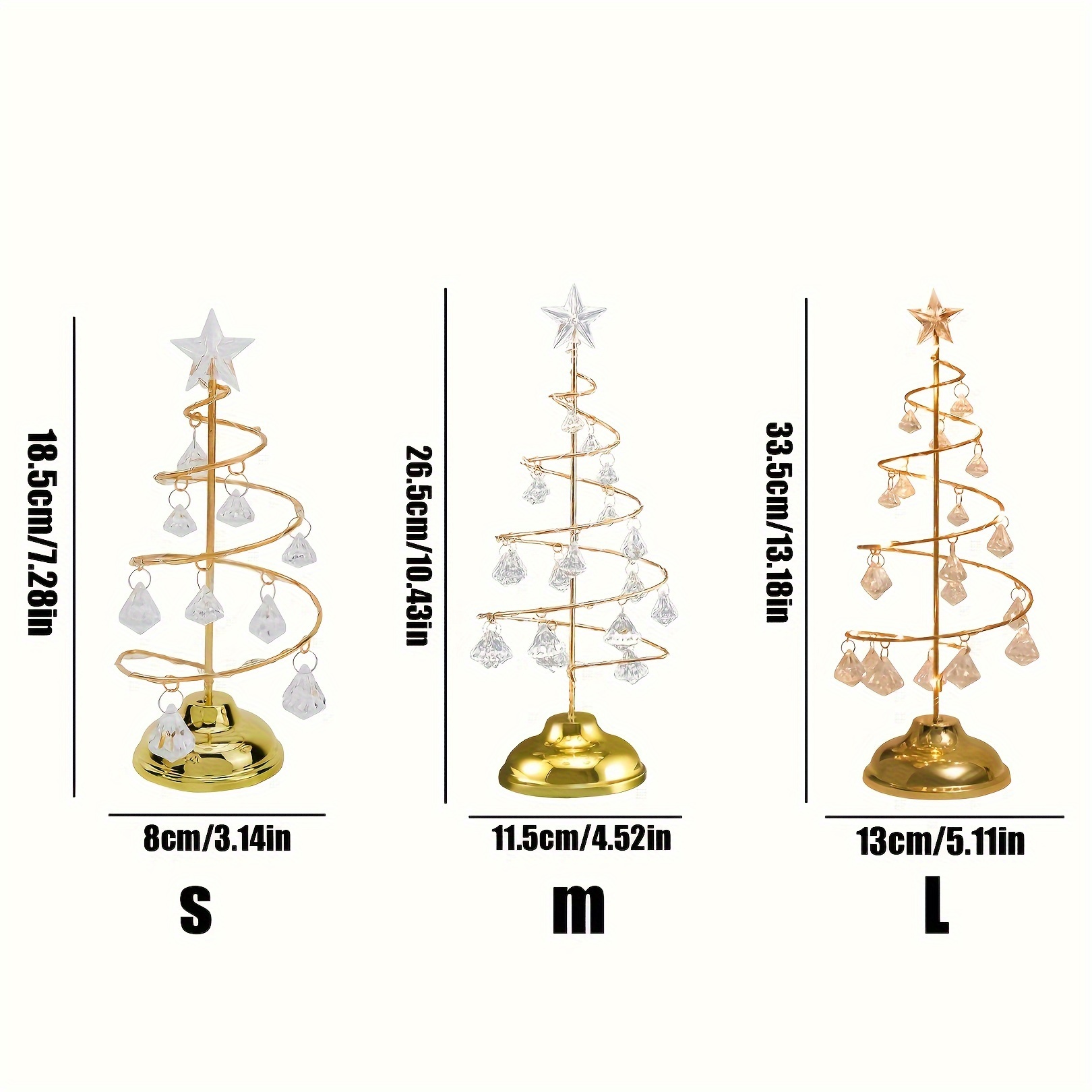 1pc Christmas Iron Night Light, Transparent Crystal Christmas Tree Light, Birthday Room Bedroom Atmosphere Light, Decorative Table Lamp
