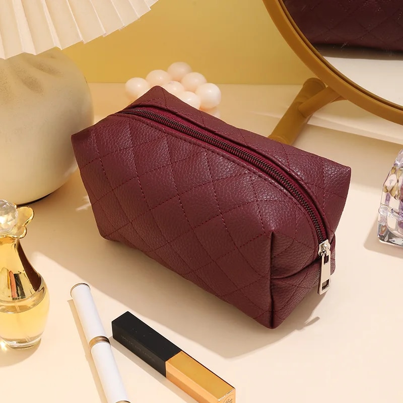 Large Travel Cosmetic Bag for Women Leather Makeup Organizer Female Toiletry Kit Bags Make Up Case Storage Pouch Luxury Lady Box