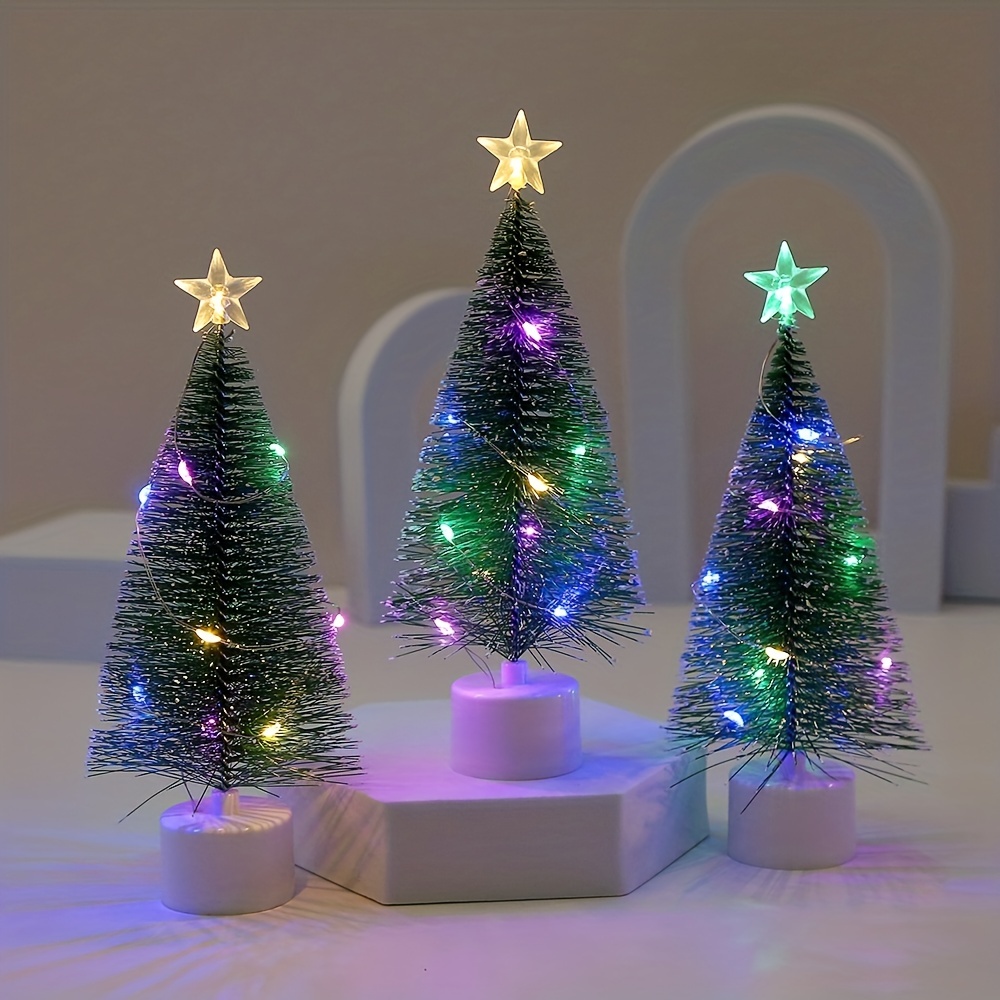 Mini Christmas Tree LED Lights, Christmas Decorations Desktop Ornament, For Christmas Party Decorations