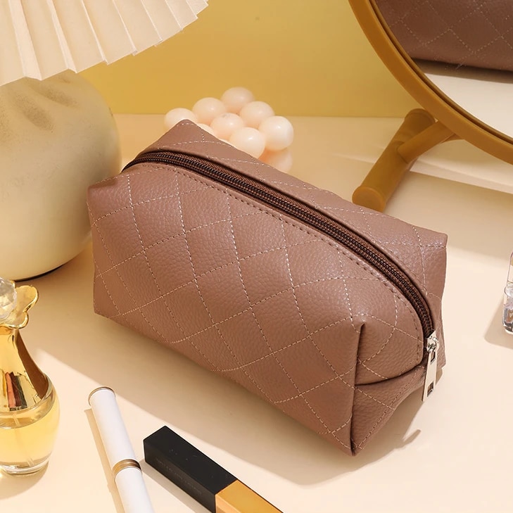 Large Travel Cosmetic Bag for Women Leather Makeup Organizer Female Toiletry Kit Bags Make Up Case Storage Pouch Luxury Lady Box