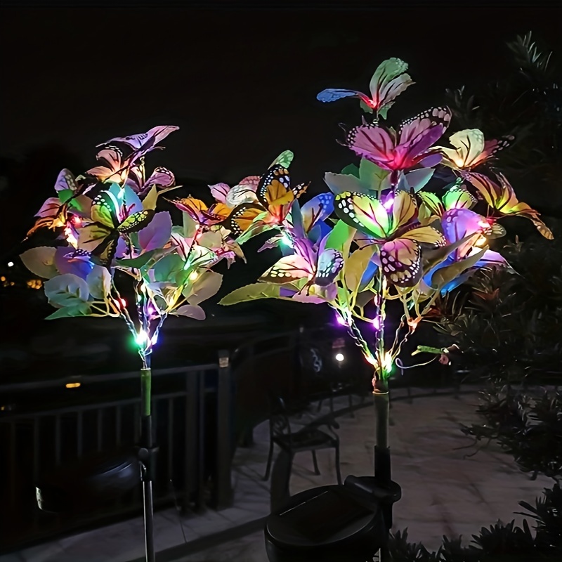 Solar Simulation Butterfly Tree Light, Outdoor Yard Decoration Butterfly Light, For Lawn, Ground, Garden
