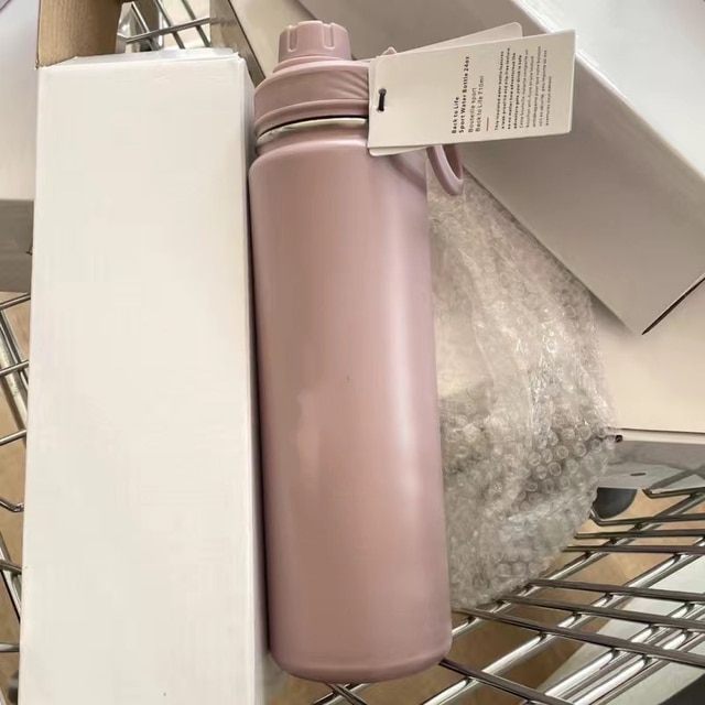 710ml Lulu Insulated Water Cup Sports Bottle Water Bottles Stainless Steel Pure Titanium Vacuum Portable Leakproof Outdoor Cup