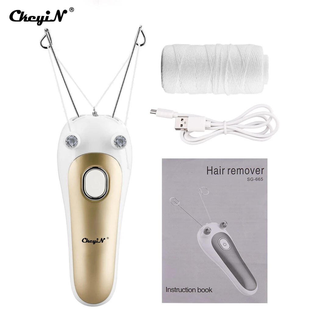 CkeyiN Women Electric Epilator Body Facial Hair Removal Defeatherer Cotton Thread Depilator Lady Shaver Face Hair Remover Beauty