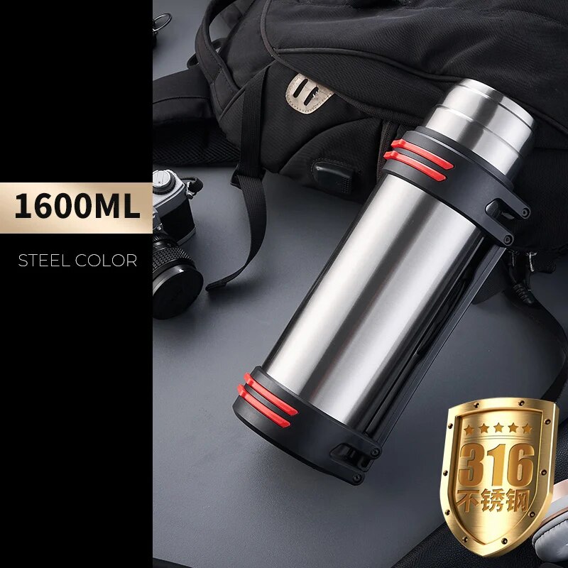 Stainless Steel Thermos Bottle Vacuum Large Capacity Flasks Water Bottle Insulated Water Outdoor Travel Bottle Cup Keeping Warm