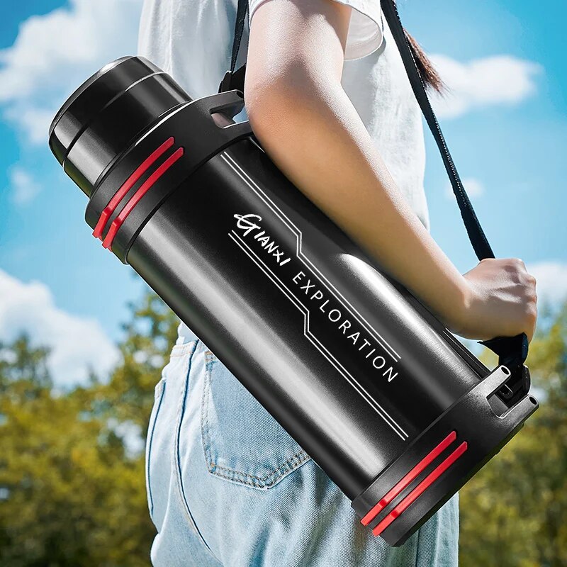 Stainless Steel Thermos Bottle Vacuum Large Capacity Flasks Water Bottle Insulated Water Outdoor Travel Bottle Cup Keeping Warm