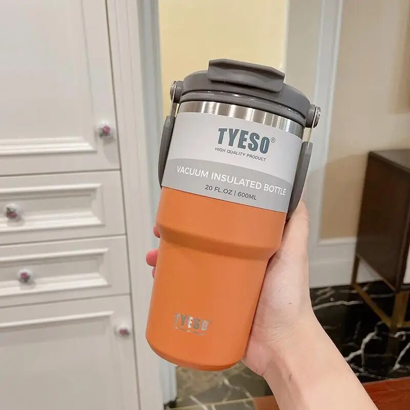 750/900ml Tyeso Thermal Bottle Coffee Cup Vacuum Mug 304 Stainless Steel Water Bottle Non-slip Leak-Proof Thermos Insulated Cup