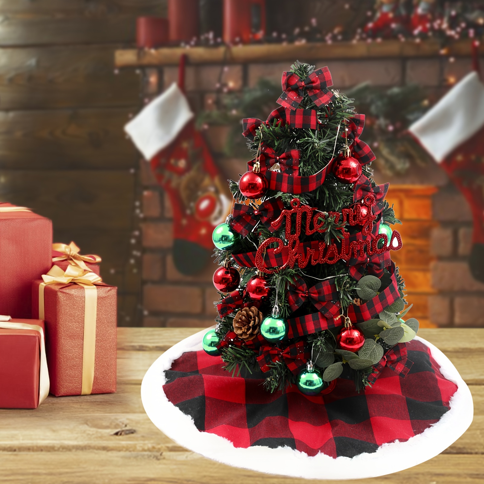 Merry Christmas Desktop Christmas Tree Home Decoration Supplies Small Ornaments 16.54inch Small Mini Christmas Tree Thanksgiving Day Gift