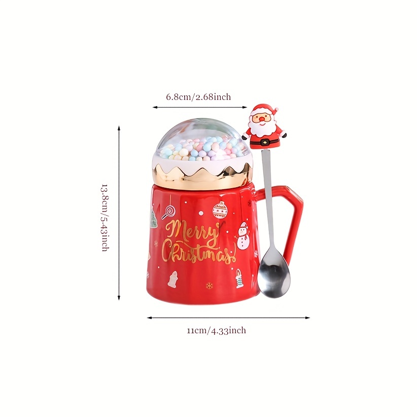 1 Set, Santa Claus Ceramic Cup, Creative Cartoon Coffee Mug, Kawaii Water Bottle, Christmas Gift