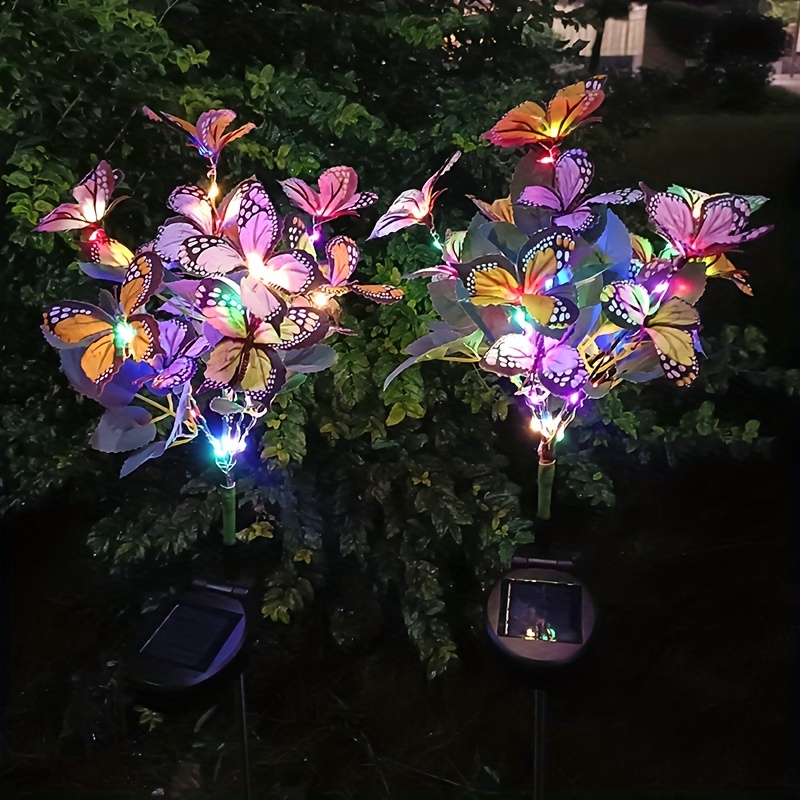 Solar Simulation Butterfly Tree Light, Outdoor Yard Decoration Butterfly Light, For Lawn, Ground, Garden