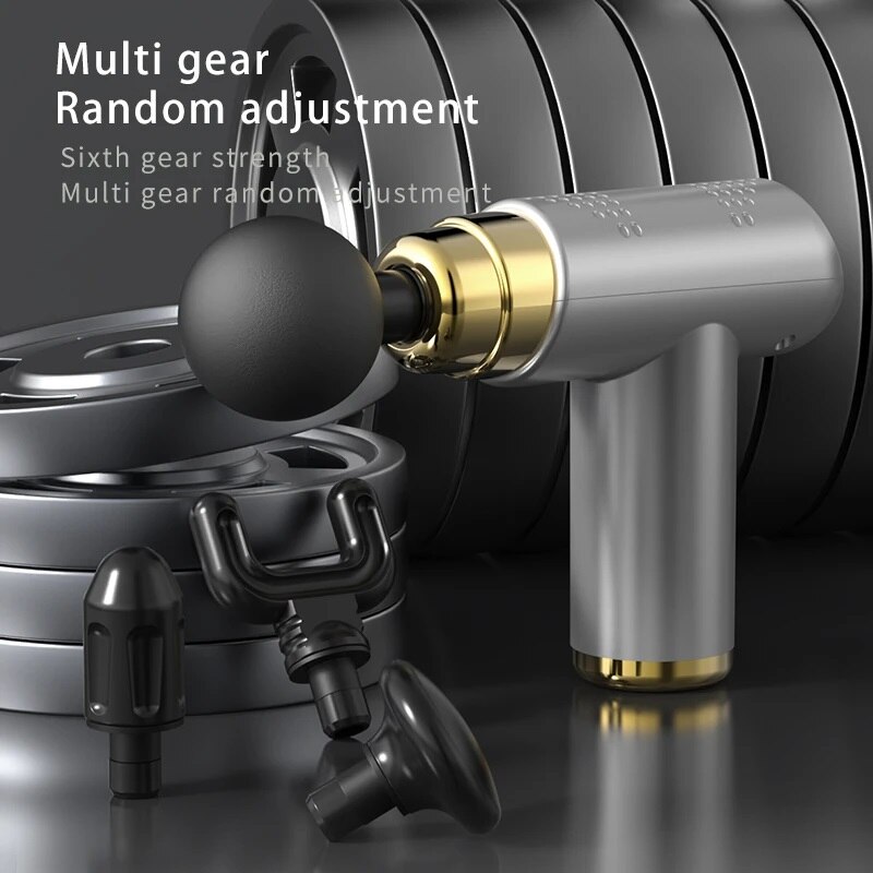 Portable Mini Massage Gun Pistol Facial Massager For Body Neck Deep Tissue Muscle Relaxation Gout Pain Relief Body Massager