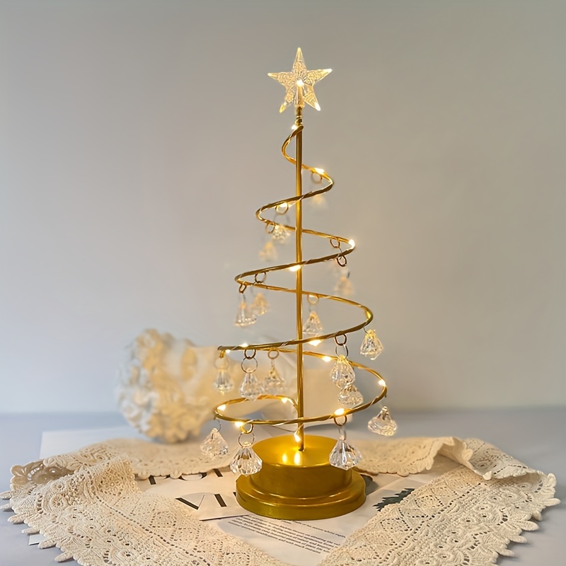 1pc Christmas Crystal Decorative Lights, For Indoor, Outdoor, Major Merchant Super, Hotel, Bar Table Lights, Decorative Lights, Bedroom Decorative Lights, Holiday Atmosphere Decorative Lights (Battery Not Included)