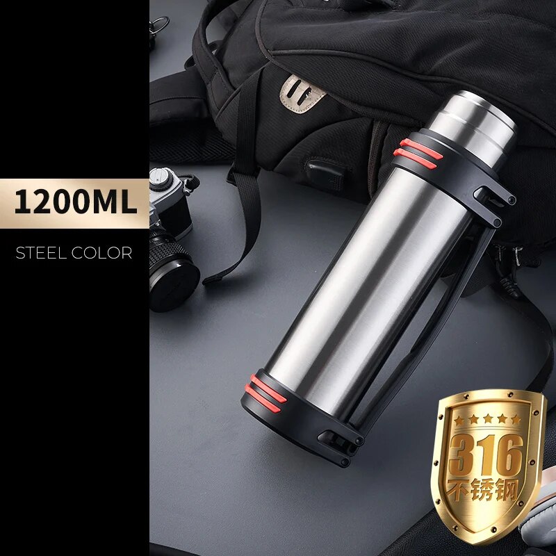 Stainless Steel Thermos Bottle Vacuum Large Capacity Flasks Water Bottle Insulated Water Outdoor Travel Bottle Cup Keeping Warm