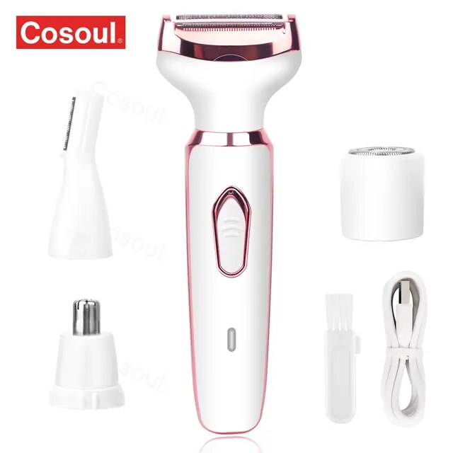 4 in 1 Women Body Hair Removal Women Shaver Underarm Hair Leg Hair Pubic Hair Sensitive Area Hair Razor Trimmer Women Epilator