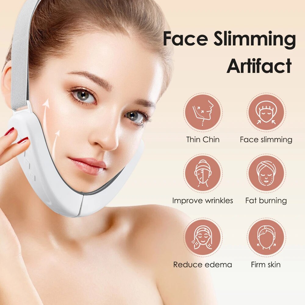 Facial Lifting Device V Face Slimming Face Tightening Machine Vibration Massage Remove Double Chin Anti Cellulite Lift Belt