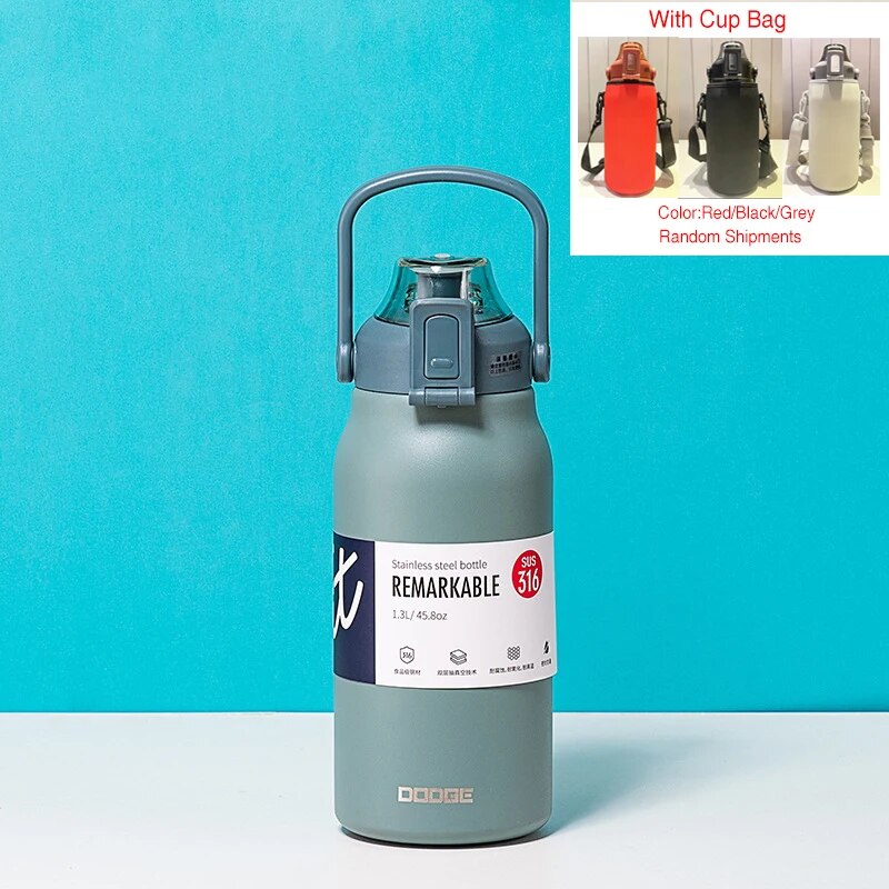 Tumbler Thermo Bottle Large Capacity With Straw Stainless Steel Thermal Water Bottle Cold and Hot Thermos Cup Vacuum Flask Gym