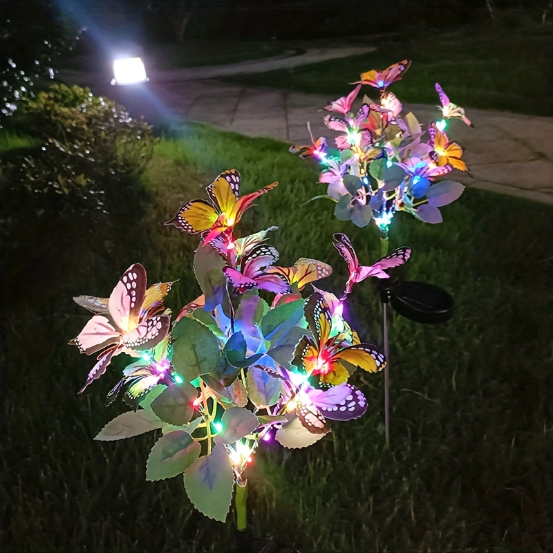 Solar Simulation Butterfly Tree Light, Outdoor Yard Decoration Butterfly Light, For Lawn, Ground, Garden