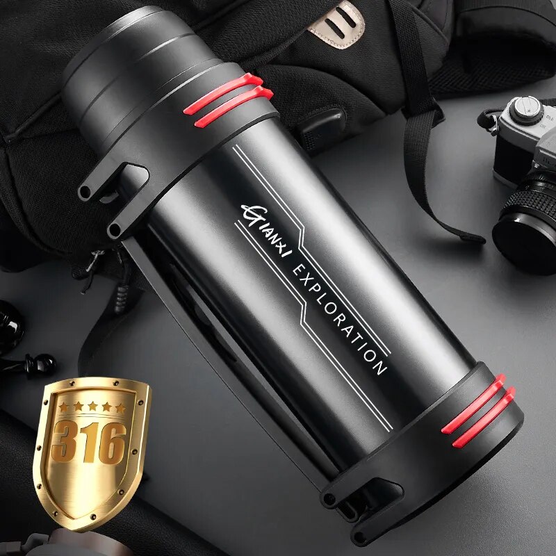 Stainless Steel Thermos Bottle Vacuum Large Capacity Flasks Water Bottle Insulated Water Outdoor Travel Bottle Cup Keeping Warm