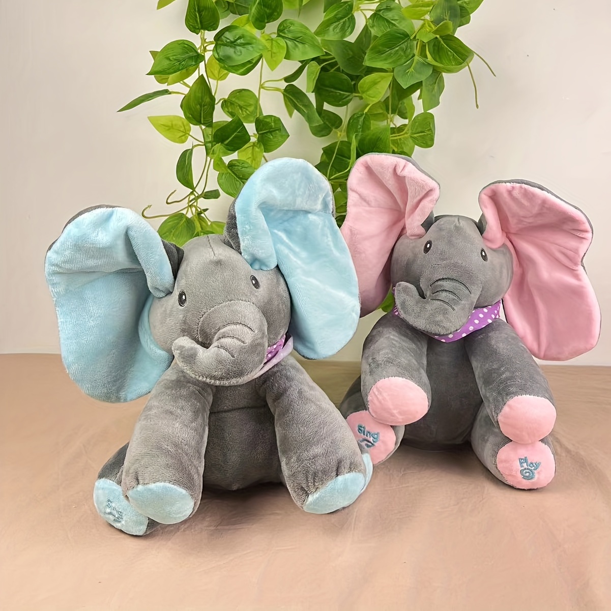Hide-and-seek Elephant Plush Toy, Baby Girl Hide-and-seek Game Toy Singing Interactive Musical Toys, A Good Gift For Girls Over 6 Years Old Activity Ear Hide-and-seek Bear Doll