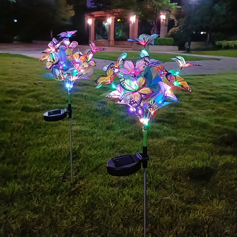 Solar Simulation Butterfly Tree Light, Outdoor Yard Decoration Butterfly Light, For Lawn, Ground, Garden