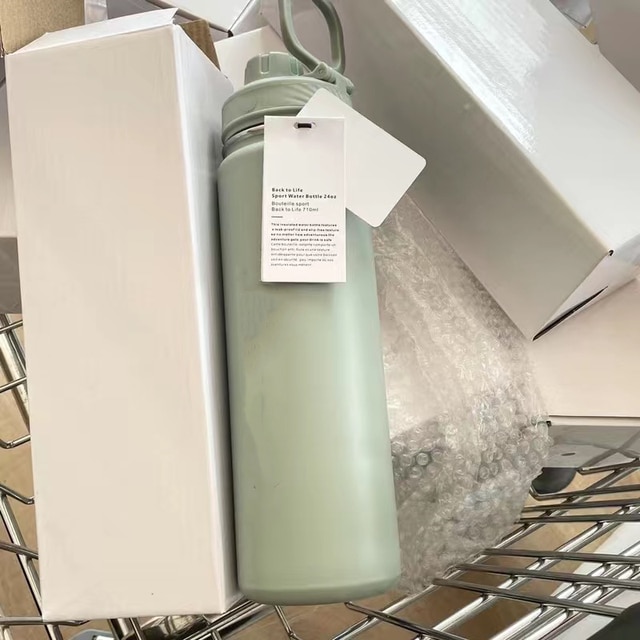 710ml Lulu Insulated Water Cup Sports Bottle Water Bottles Stainless Steel Pure Titanium Vacuum Portable Leakproof Outdoor Cup