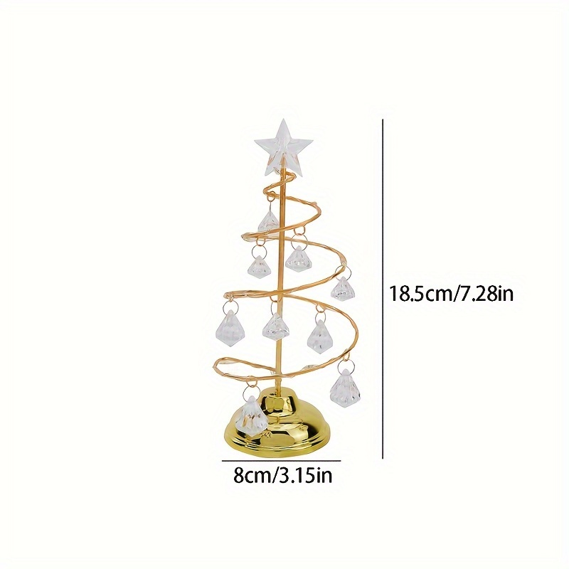 Crystal Pendant Table Lamp Christmas Iron Christmas Tree Lamp Birthday Room Bedroom Atmosphere Lamp Decoration Night Light
