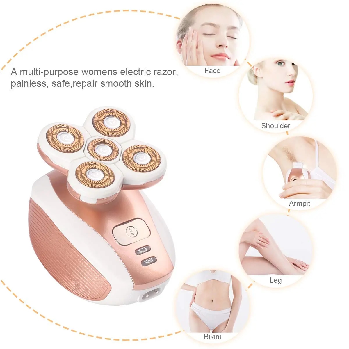Painless Electric Shaver For Women Legs Rechargeable Hair Removal Female Shaving Machine Underarm Lady Electric Razor For Body