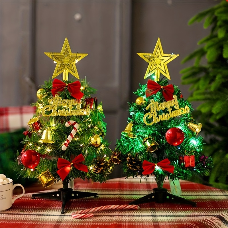 Christmas Decorations Christmas Tree 11.81inch/17.72inch/23.62inch Christmas Tree Set With Accessories Bow And Pentagram