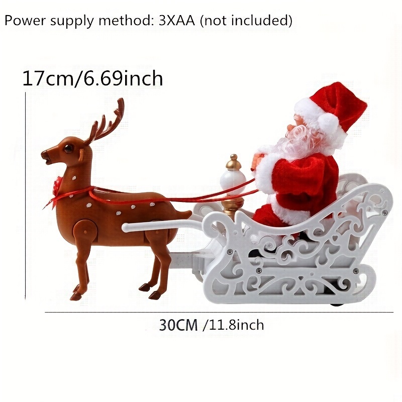 1pc, Elk Pulling Car Music Electric Santa Claus Christmas Christmas Gifts Christmas Table Decoration Christmas Party Decoration Gifts