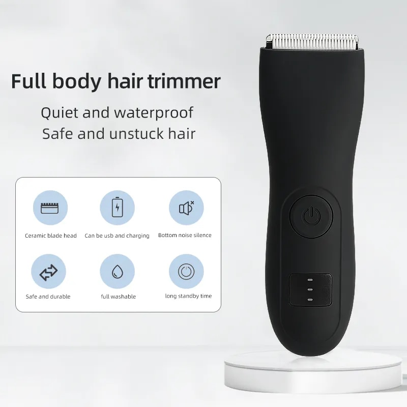 Mens Body Hair Trimmer for Men Balls Women Lady Shaver Hair Removal Bikini Trimmer Groin & Body Shaver Groomer Arm Beard Razor