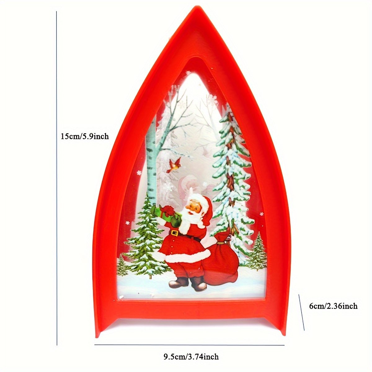 Christmas Portable Candle Holder Wind Lamp, Table Lamp, Snowman Santa Claus Elk Christmas Gift Light, Battery Powered (No Plug)