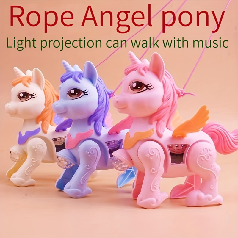 Children's Toy Electric Lights Music Cartoon Pony Rope Pony Toys Boy And Girl Baby Gift