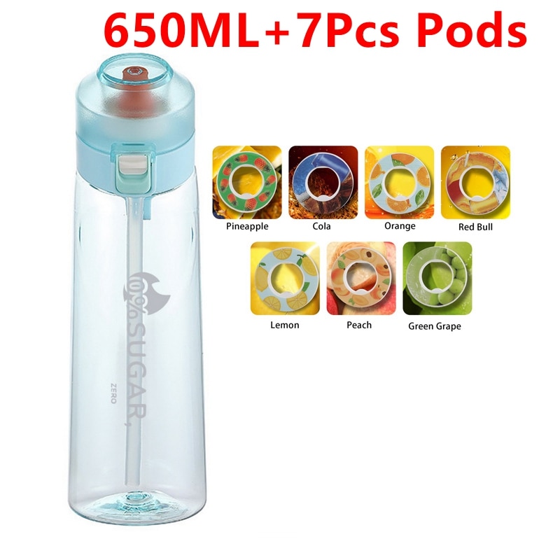 Air Flavored Water Bottle Scent Up Water Cup Sports Water Bottle For Outdoor Fitness Fashion Water Cup With Straw Flavor Pods