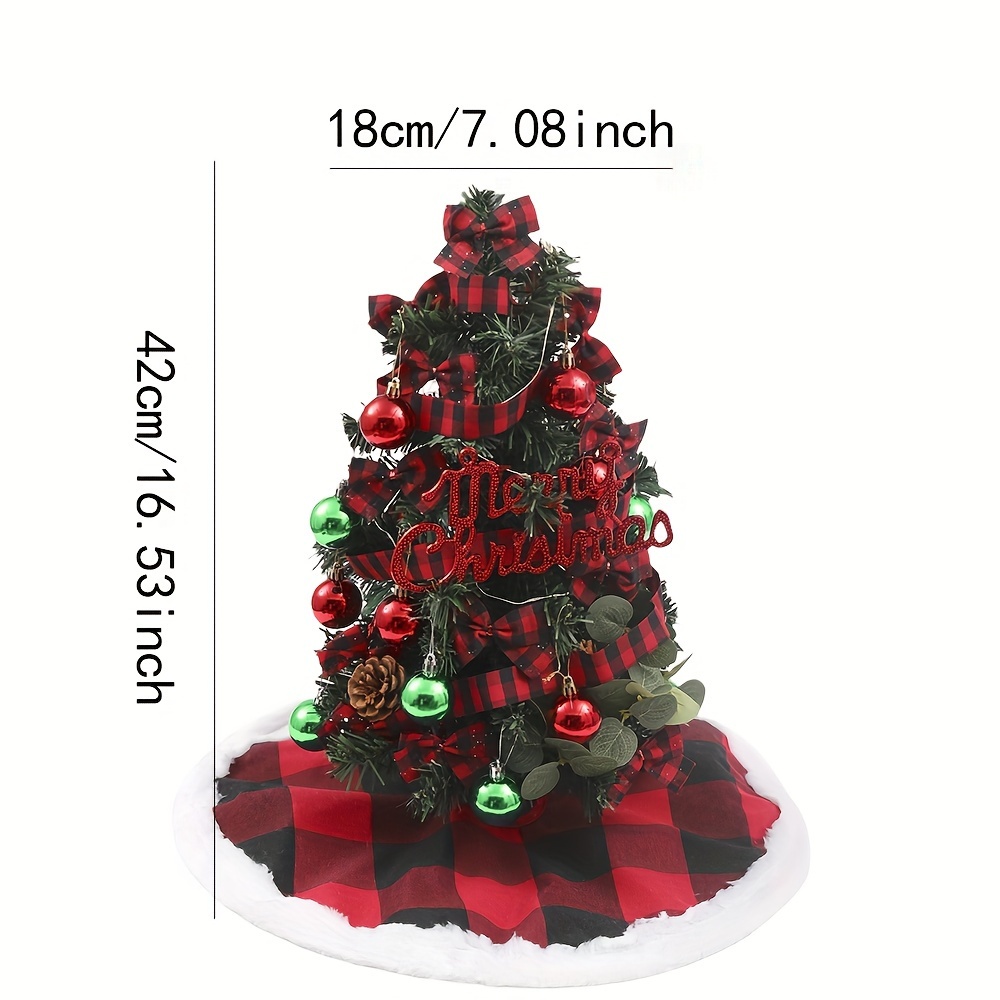 Merry Christmas Desktop Christmas Tree Home Decoration Supplies Small Ornaments 16.54inch Small Mini Christmas Tree Thanksgiving Day Gift