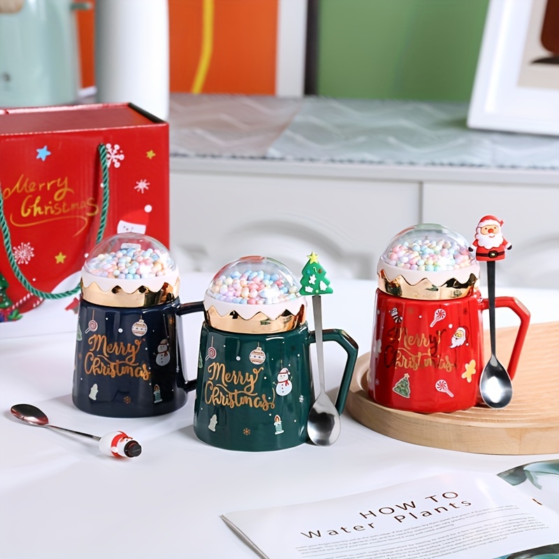 1 Set, Santa Claus Ceramic Cup, Creative Cartoon Coffee Mug, Kawaii Water Bottle, Christmas Gift