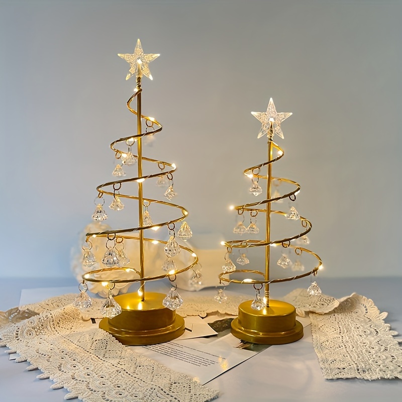 1pc Christmas Crystal Decorative Lights, For Indoor, Outdoor, Major Merchant Super, Hotel, Bar Table Lights, Decorative Lights, Bedroom Decorative Lights, Holiday Atmosphere Decorative Lights (Battery Not Included)