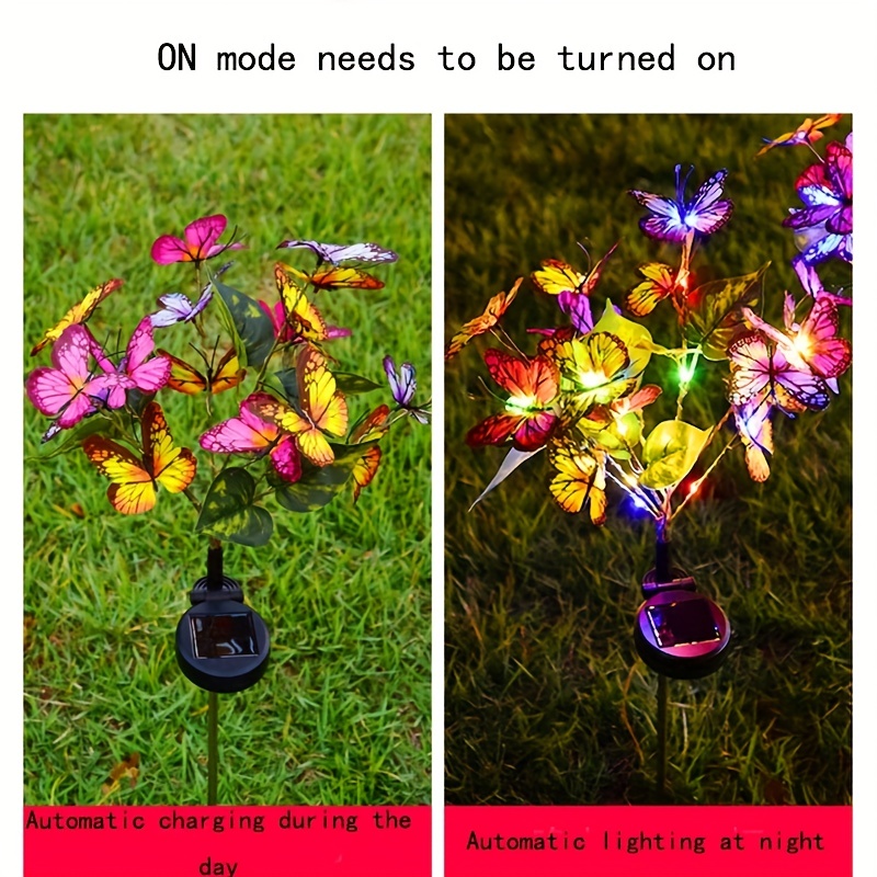 Brighten Up Your Garden with This Solar-Powered Butterfly Flower Lamp - Perfect for Home Decor, Camping, Parties & More!