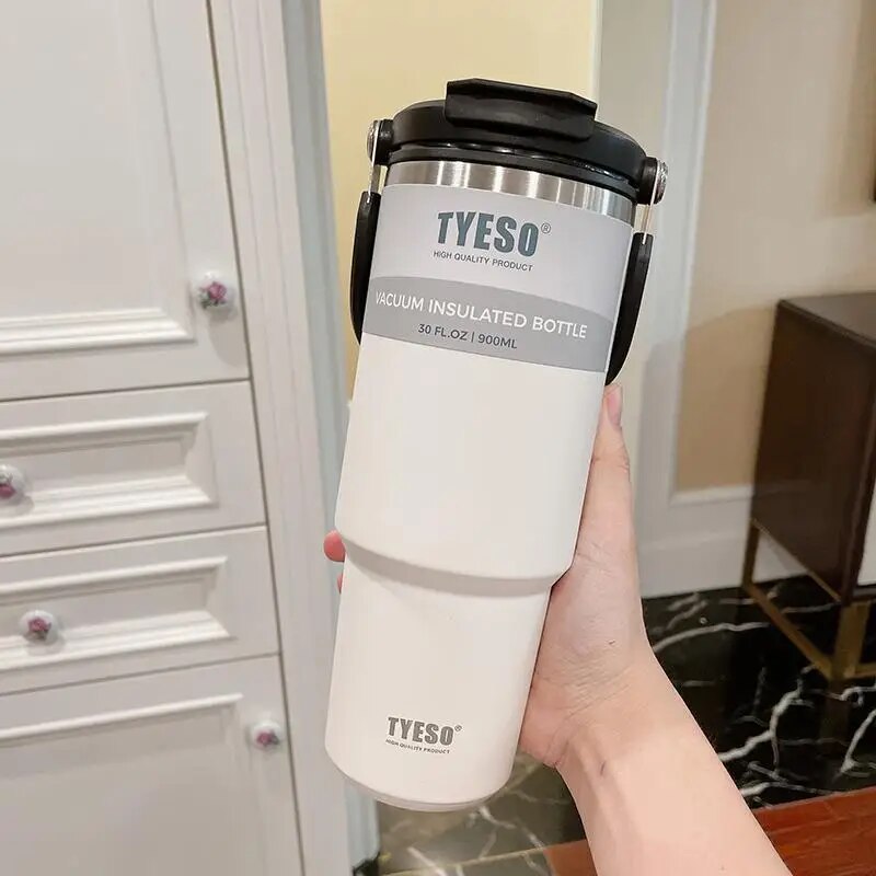 750/900ml Tyeso Thermal Bottle Coffee Cup Vacuum Mug 304 Stainless Steel Water Bottle Non-slip Leak-Proof Thermos Insulated Cup