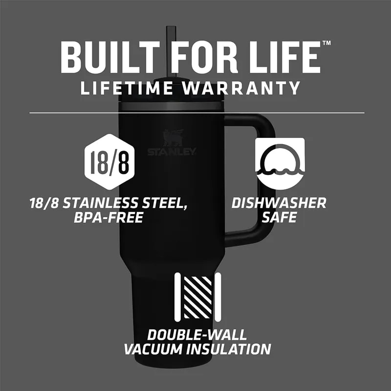 40oz Stanley Adventure Quencher H2.0 Tumbler With Handle Stainless Steel 40 Oz Water Bottle Vacuum Insulated Travel Cup