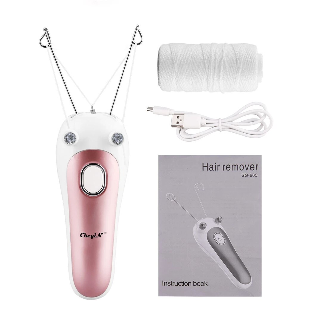CkeyiN Women Electric Epilator Body Facial Hair Removal Defeatherer Cotton Thread Depilator Lady Shaver Face Hair Remover Beauty