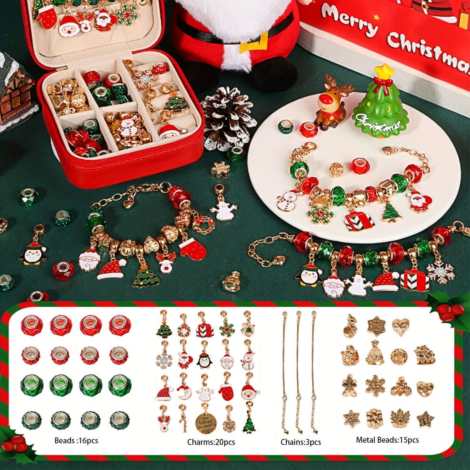 Christmas Charm Bracelet DIY Making Kit,