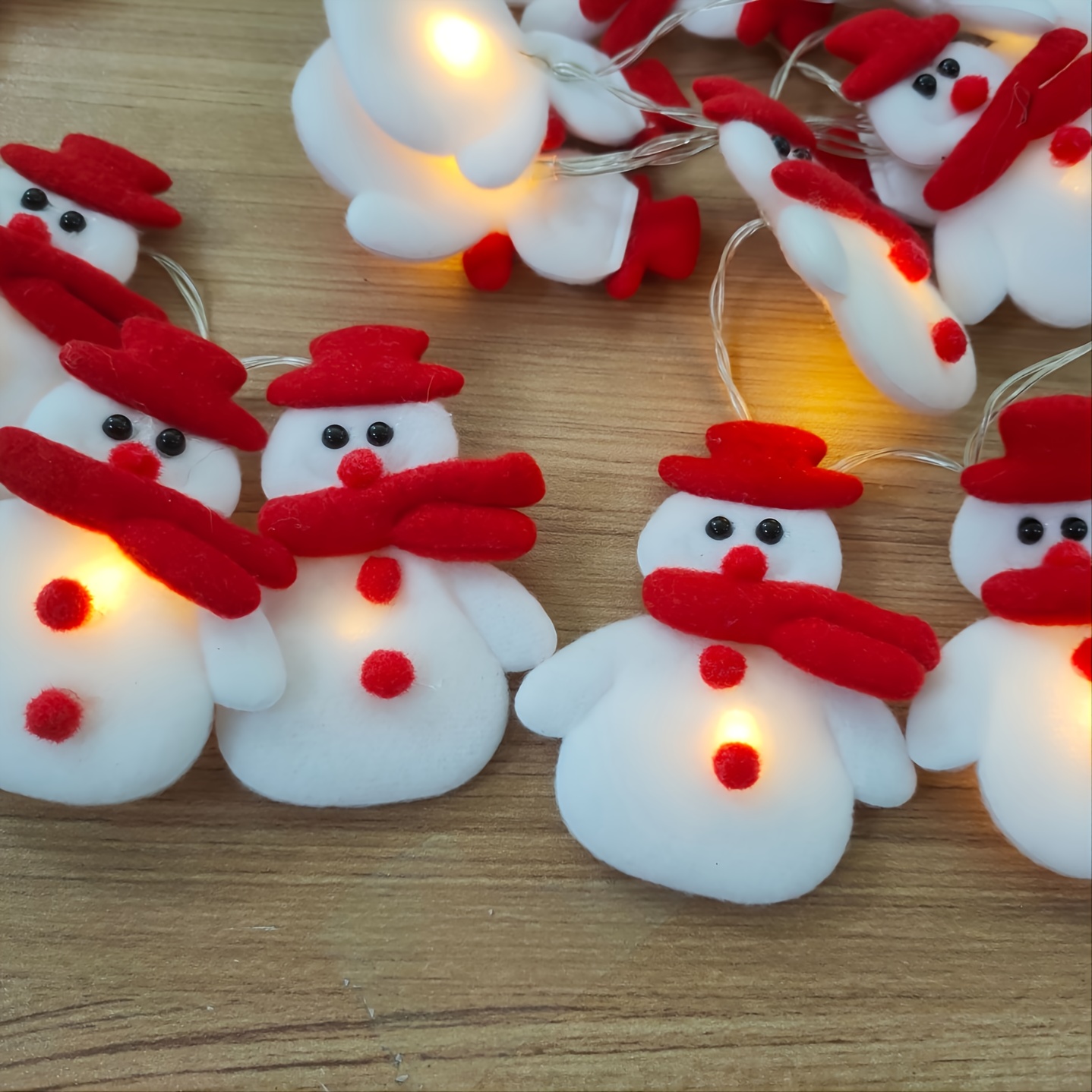 1 Set Of LED Christmas Snowman String Lights, Christmas Ornaments, Decorations For Christmas Tree, Festive, Party, 5.4ft/1.65m 10 Lights