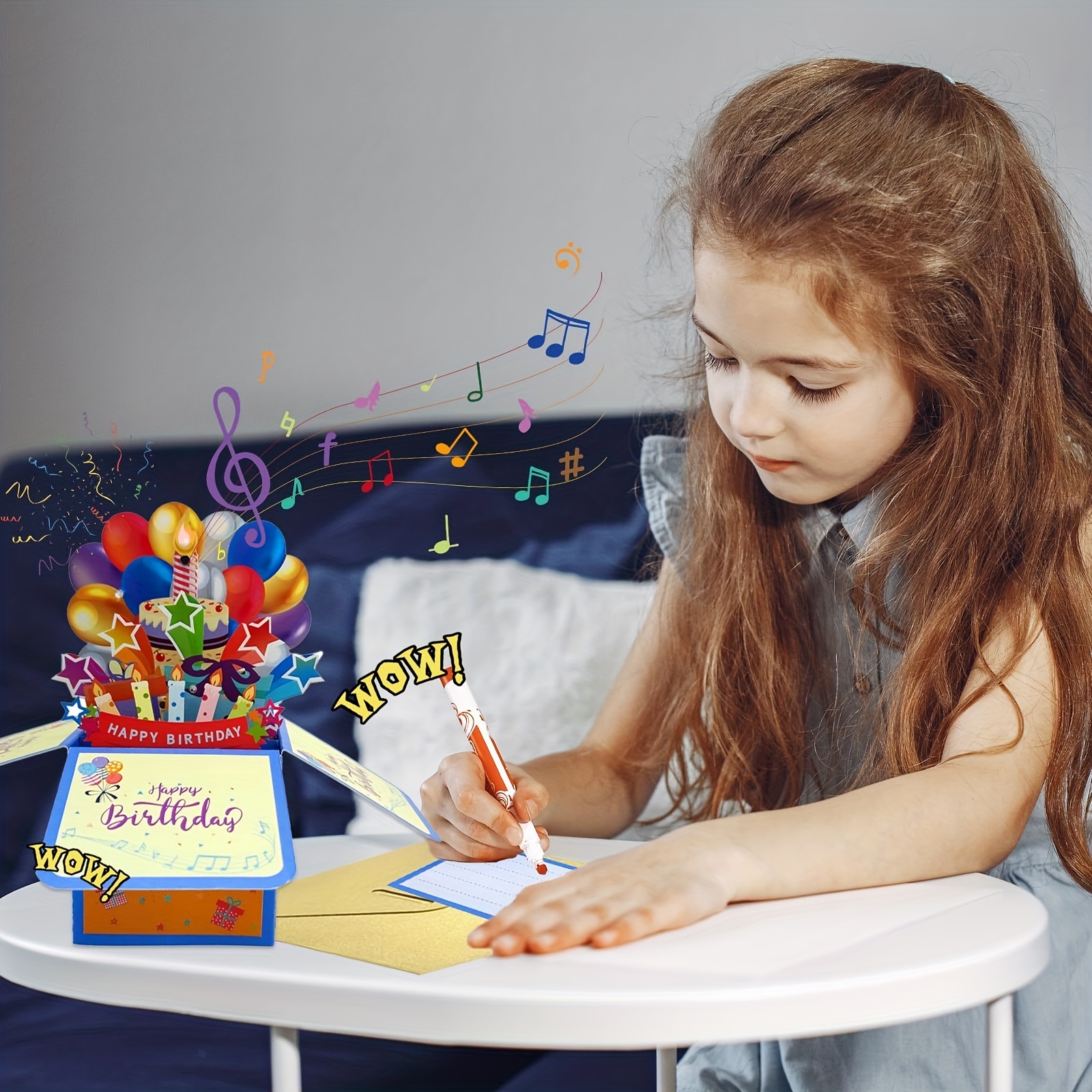 3D Musical Birthday Card, Blowable LED Light Candle, 3D Birthday Popup Cards, Blow Out Led Light Candle, And Play Happy Birthday Music For Men And Women, Handmade Paper Carved Card, Handmade Cartoon Card, Party Favors, Party Gift Decor