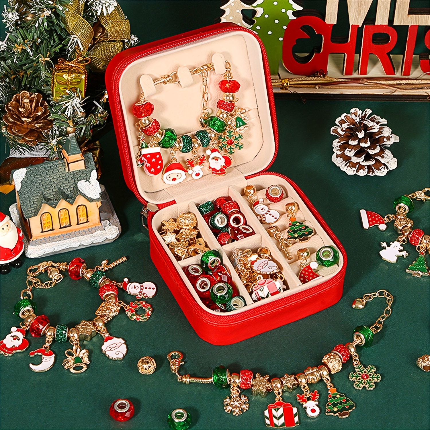Christmas Charm Bracelet DIY Making Kit,