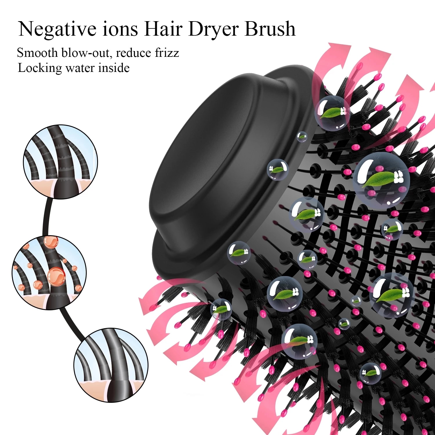 Hair Dryer Hot Air Brush Styler and Volumizer One Step Multifunction Hair Sraightener Curler Comb Electric Ion Blow Dryer Brush
