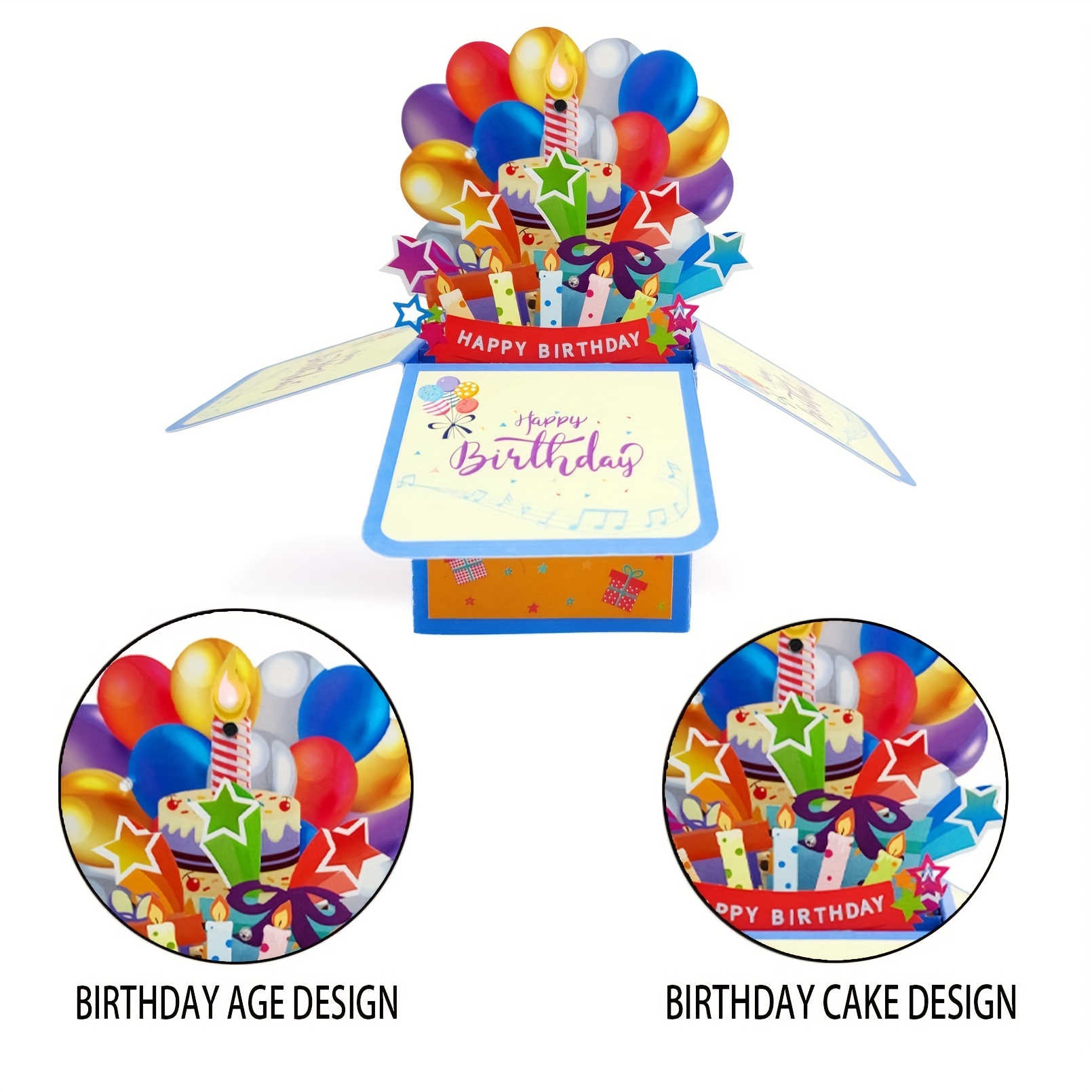 3D Musical Birthday Card, Blowable LED Light Candle, 3D Birthday Popup Cards, Blow Out Led Light Candle, And Play Happy Birthday Music For Men And Women, Handmade Paper Carved Card, Handmade Cartoon Card, Party Favors, Party Gift Decor