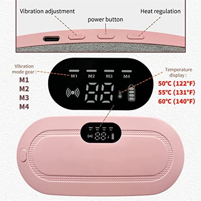 Menstrual Heating Pad Smart Warm Palace Belt Relief Waist Pain Cramps Vibrating Abdominal Massager Electric Waist Belt Device